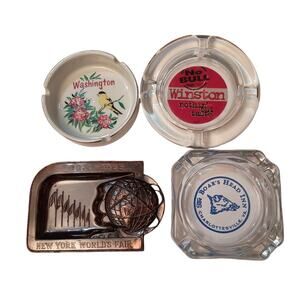 Four Vintage Small Ashtrays Winston, Washington, Worlds Fair, and Boars Head Inn